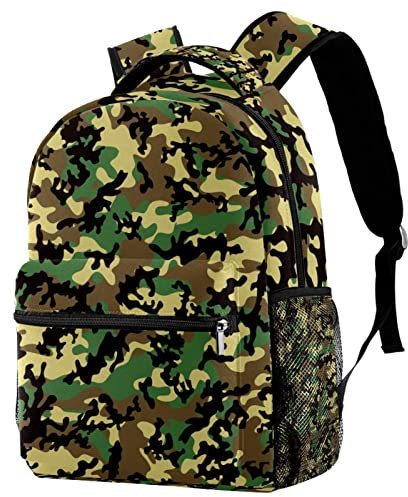 Backpack Rucksack Camouflage Grün Schulrucksack Wasserdicht Schultaschen Für Jungen Mädchen Teenager 29.4x20x40cm
