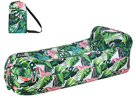 Hixingo Aufblasbares Sofa Wasserdichtes Strandliege Tragbares Luftsofa Outdoor Sofa Mit Tragetasche Reißfest Camping Sofa für Camping, Strand, Outdoor, Reisen (180 * 88 * 63 cm,Flamingo)