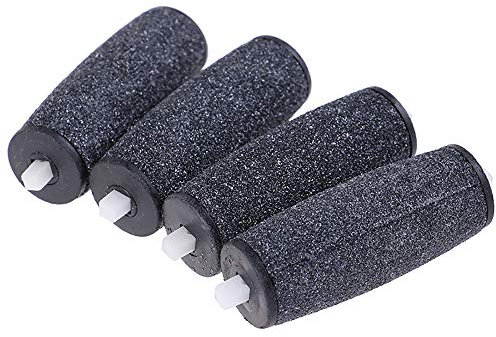 4 Extra Coarse Replacement Roller Refill Heads, Pedicure Hard Skin Remover Compatible for Amope Pedi Perfect Electronic Pedicure Foot Files Smoothers - Black