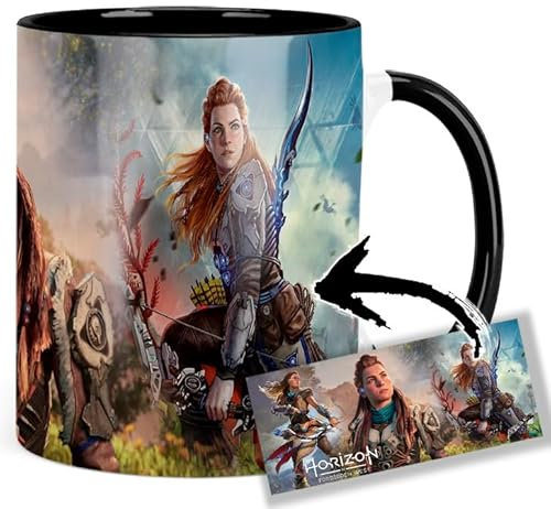 Horizon 2 Forbidden West A Tasse Innen & Henkel Schwarz Keramikbecher Mug