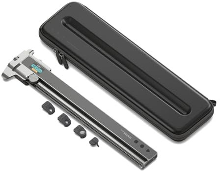 NeoRuler Digital Caliper Kit Premium Combo, 12 inch NeoCaliper Measuring Tool, ±0.004 inch Accuracy, 93 Built-in US Imperial, Metric Scales, Infinite Customized Scales for 3D Printing/DIY Measurment