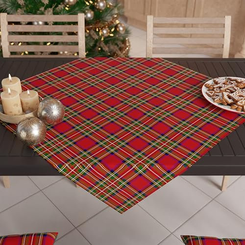 Petti Artigiani Italiani - Weihnachtliche Tischläufer, Tischläufer für die Weihnachtsküche, Tischläufer 90 x 90 cm, Mitteldecke Tartan, 100 % Made in Itay