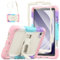 SEYMAC Custodia per Samsung Galaxy Tab A9 8.7 2023, Custodia Antiurto per Samsung Tab A9 con Proteggi Schermo/Supporto Pieghevole/Tracolla, Custodia per Galaxy Tab A9, Rosa