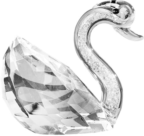 Kristall-Schwan-Figur Glas-Schwan-Skulptur Tierfigur Ornament Tischaufsatz für Heimdekorationszubehör