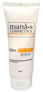 MANÀ·S COSMETICS Crema Protectora Solar Anti Arrugas SPF 50 con Ácido Hialurónico 200ml – Protección Corporal y Facial. Protege, Combate e Hidrata