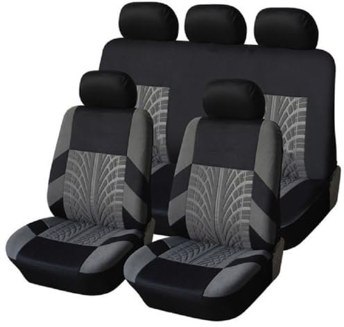 TXQDQSC Für Toyota Hilux 2015-2024 9-teiliges Set Sitzbezug Komplett-Set, Auto Sitzbezüge Sets Zubehör,Grey