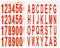 sourcing map 10 Sheets Mailbox Numbers and Letters Reflective Vinyl Waterproof Number Letter Stickers for Indoor/Outdoor Sticker Decals, Red in White
