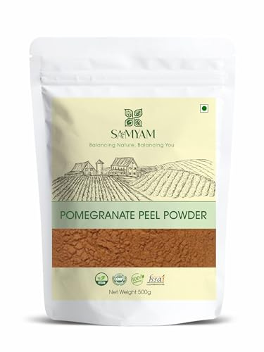 SAMYAM Granatapfelschalenpulver – 500-g-Packung, hautaufhellendes Peeling, reich an Antioxidantien