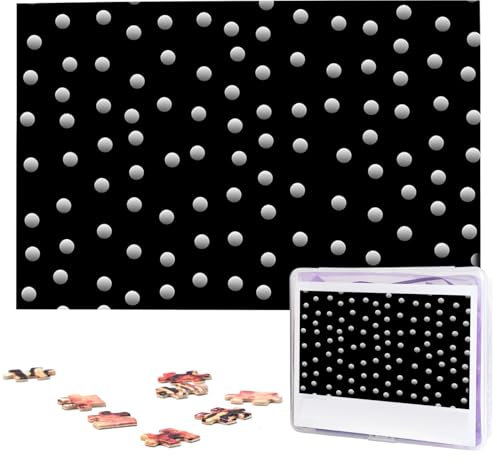 Schwarze, runde Punkte, Puzzle, 1000 Teile, mit Aufbewahrungstasche, personalisierte Puzzles für Männer und Frauen, Bilderpuzzle für Familie, anspruchsvolle Fotos, Puzzle für Heimdekoration (74,9 x 50