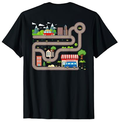 Spielzeugauto Straße Spielmatte Rücken Massage Spielteppich T-Shirt