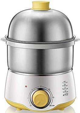 Cooking Pot, Home Egg Boilers Double Stainless Steel Electric Egg Cooker Kitchen Cooking Appliances Steamer 30 Mins Knob Timing