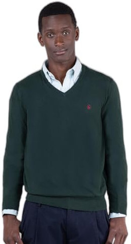 El Ganso Jersey Cuello Pico Coderas Verde