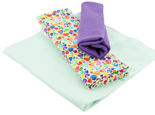 Stoffpaket - Jersey Stoff Kinderstoff SET Bündchen bunte Punkte hellmint - je 50 cm