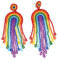 HAPINARY Ohrringe Im Boho-stil Aus Kunststoff Regenbogen-ohrringe mit Quaste Baumelnd für Damen Modeschmuck