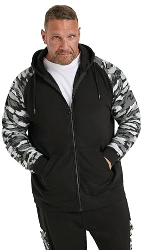 BadRhino Big & Tall Camo Print Zip Through Hoodie - Men's - Plus Size Curve