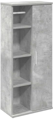 vidaXL Badezimmerschrank mit Rollenhalter Betongrau 39x22x90 cm