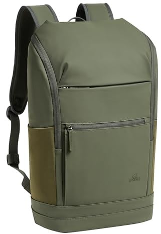 Rivacase 7826-7856 Eleganter, urbaner Eco Rucksack für Laptops von 14 bis 15,6 Zoll, Reiserucksack aus wasserdichtem RPET-PU-Leder für Damen und Herren