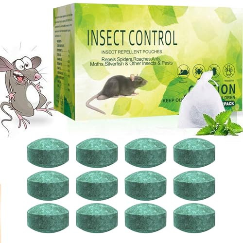 12-Pack Advanced Rodent Repellent Balls - Natural Peppermint Oil Formula for Ultimate Rat, Mouse & Squirrel Control - Long-Lasting, Safe Protection for Indoor & Outdoor Use
