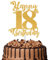 1Pc Happy 18th Birthday Cake Topper Glitter Cheers to 18 Years Cake Topper 18 Fabulous Cake Decoration for Happy 18th Birthday Party Cake Decorations Supplies Gold