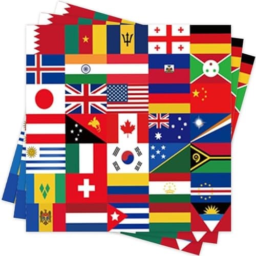 40 Stück Servietten Internationaler Weltflagge, Geschirr für VE-Day, 80. Jahrestag, WM EM Mottoparty, Europa, Internationales Fest, Sport, Event