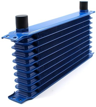 HXPKKX KANGYEBAIHUODIAN Adatto for DEFT 15 13 10 7Row AN10 Radiatore Olio Motore Trasmissione Universale Racing Performance Radiatore Olio Motore in Alluminio Blu(15 Row)