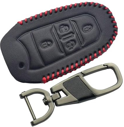BTSWXH Leder Autoschlüssel Hülle Tasche Fernbedienung Schlüsselanhänger Shell Case für Peugeot Traveller Expert Bestelwagen für Citroen Spacetourer Jumpy Dispatch