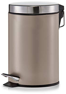 Zeller 18211 Treteimer, Metall, Edelstahl, 3 L, matt Taupe