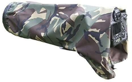 Rainsleeve cover for camera lenses. Extra Large size in army DPM pattern material. Approx LENGTH SIZE is 82 CM.