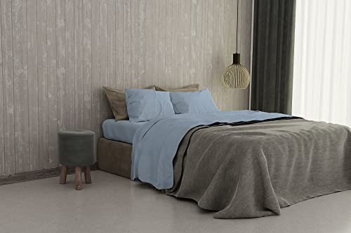 Italian Bed Linen maxcolor Bettwäsche Blau