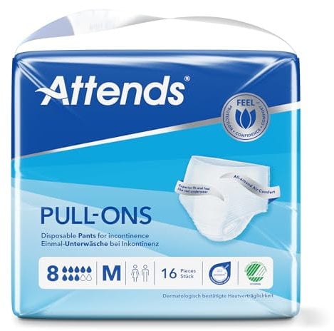 Attends Pull Ons 8 Inkontinenz-Unterhosen Medium –Verpackung mit 4 Packungen mit je 16 Stück