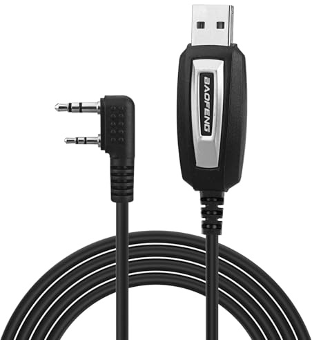 BAOFENG Cable de programación, UV-5R USB Cable de programación BF-F8HP, UV-21R, UV-5G Plus, UV-17R, K5PLUS, GM-15Pro GM-5RH TIDRADIO TD-H3 8 Quansheng UV-K5 8 Radio Jamón (1 paquete)
