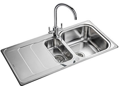 Rangemaster Houston HS9852 985 x 508mm 1.5 Bowl Stainless Steel Kitchen Sink with Wastes