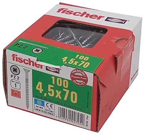 Fischer 652180 Spanplattenschraube FPF-SZ 4,5x70 ZPP 100