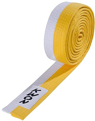 KWON Budogürtel mehrfarbig 240 weiß-gelb