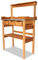 GartenDepot24 Pflanztisch aus Holz mit 3 Schubladen, Zinkplatte, braun, B78 x T38 x H82/113 cm