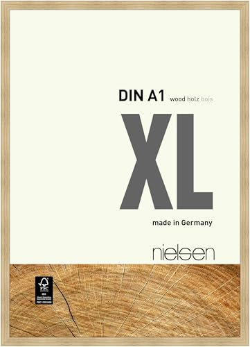 nielsen Bilderrahmen, 59,4 x 84,1 cm (A1), Holz, Eiche, Posterrahmen zum Aufhängen im Hoch- & Querformat, Echtglas, XL