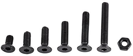250pcs M3 Sechskant Schrauben und Muttern Set legierter Stahl Vollgewinde Maschinenschrauben hex Einfaßungs einfaches Finish(C: Flachkopf)