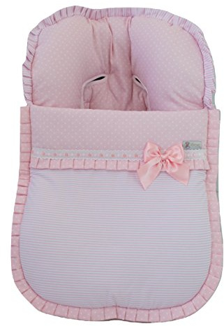 Universal Fußsack oder Schlafsack Babytragetasche mit Schutzhülle für Maxi Cosi oder Gruppe 0. Verfügbar in mehreren Modellen und Farbene. (Verona Rosa)