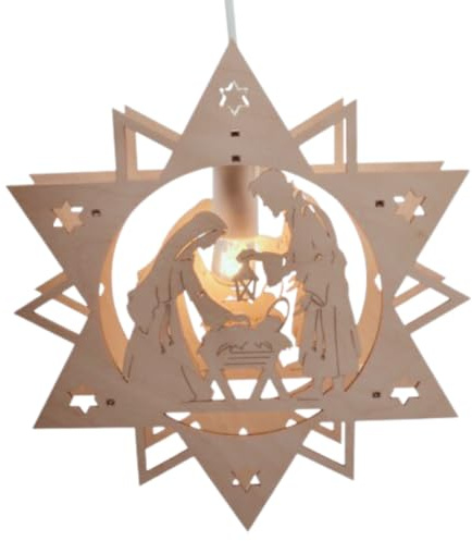 Erzwelt Fensterbild beleuchtet Christi Geburt, 30 x 27 cm