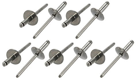 sourcing map 10pcs 13mmx5mmx16mm acier Inox 304 extrémité ouverte grande bride Rivets aveugles