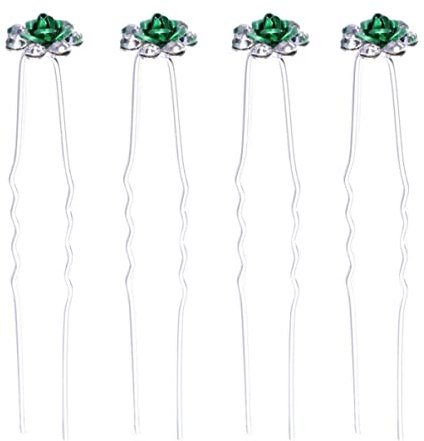 Frcolor 20 Stücke Braut Haarnadeln Hochzeit Strass Haarspangen Elegante Damen Haarschmuck Kristall Kopfschmuck (grün)