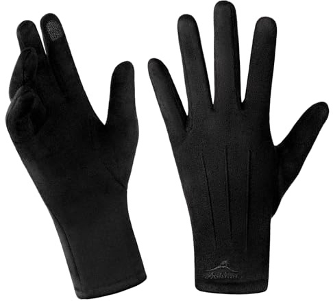 Achiou Women Winter Touchscreen Gloves Soft Comfortable Thermal Elastic Stretch Texting Glove for Traveling, Cycling, Running, Shopping (Black) …