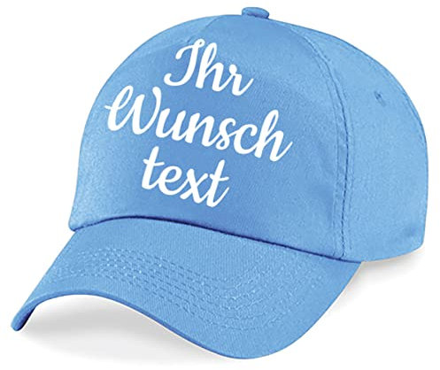 Deitert Kappe, Basecap individuell bestickbar mit Namen oder Wunschtext | über 20 Farben zur Auswahl Himmelblau