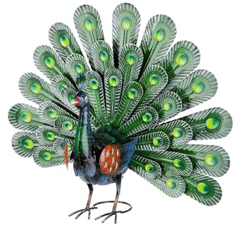 GILDE Metall Pfau bunt H52cmB60cm