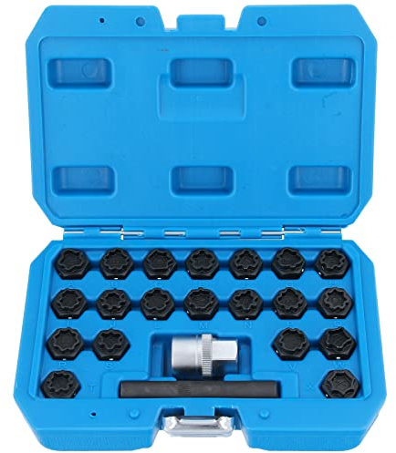 GEPCO 22-TLG. Automotive Felgenschloss Radschrauben Radbolzen Knacker Werkzeug kompatibel mit Audi 2002-2012