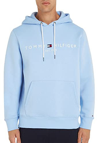 Tommy Hilfiger Sweat à Capuche Logo Tommy avec Capuche, Bleu (Vessel Blue), S
