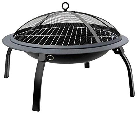 NEWCES Barbecue Schreibtisch Holzkohlegrill 22 Zoll schwarz klappbare brennende Feuerstelle Außenheizung Hinterhof Terrassenofen Kamin BBQ Grill Tischgrill