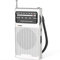 Tendak Radio Portatile, Radiolina Portatile FM/AM, Radiolina Tascabile con Eccellente Ricezione, Facile da Usare, Jack per Cuffie - Bianco