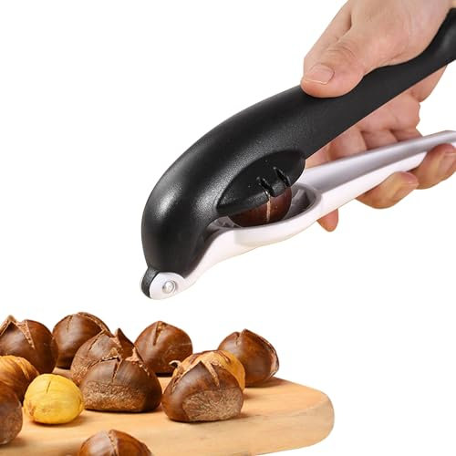 TJ POP Nussknacker Kastanien, Multifunktionaler Nussknacker, Schnellöffner für Kastanien, Kastanienschäler mit Lächeln im Gesicht