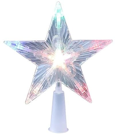 Bullpiano Star Tree Topper with LED Lights - 15cm Lighted Christmas Decoration for 1-5 Ft Xmas Trees - Top Ornament with Lights